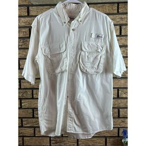 Worldwide sportsman size M Vented Fishing Shirt white outdoor‎ active ^